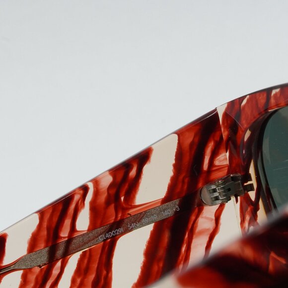 ?️ New Celine CL40029I 54N Sunglasses - Red Havana Frame, Green Lenses main image 5